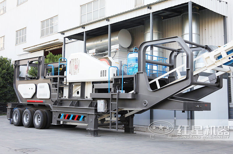 鄂式移動(dòng)建筑廢料破碎機(jī)，給料+粗碎+除鐵