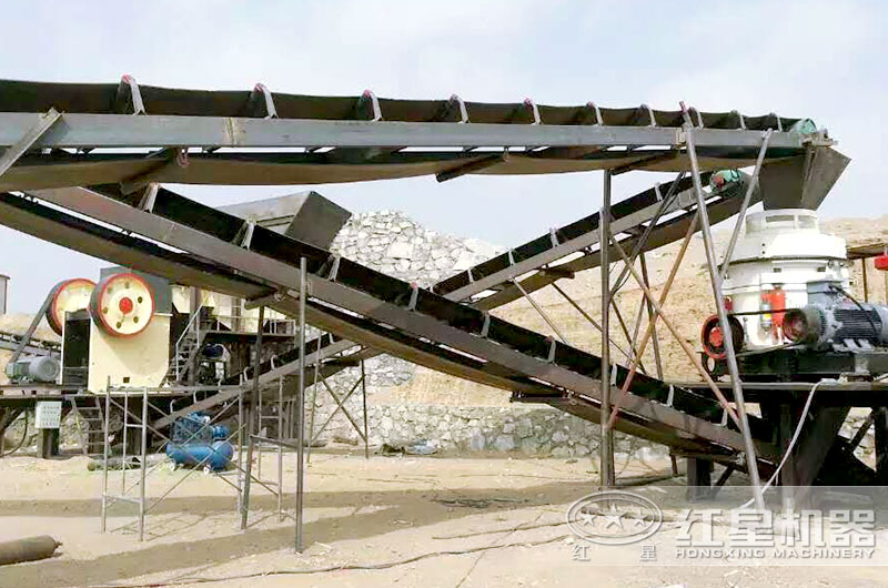 內蒙69顎破搭配圓錐破生產線現場