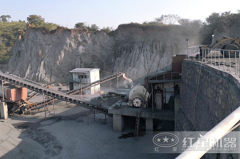 煤矸石碎石生產(chǎn)線，錘式破碎機(jī)，簡(jiǎn)化工藝流程