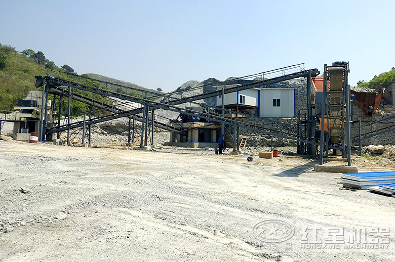 湖北廣水機制砂生產線全景圖，全套設備一覽無余