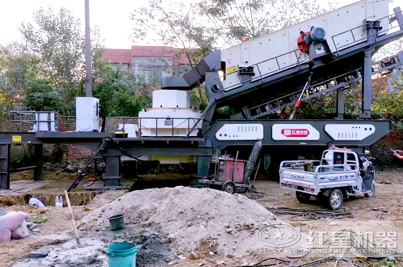 移動式制沙機設備生產(chǎn)現(xiàn)場圖